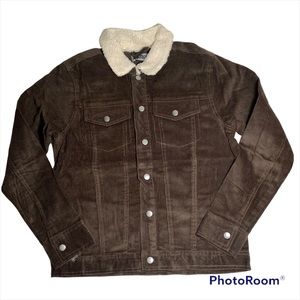 NWOT 10Threads brown corduroy jacket with Sherpa collar Size 10/12
